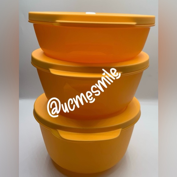 Tupperware CrystalWave Mango Nesting Round Bowl Set - Picture 3 of 7